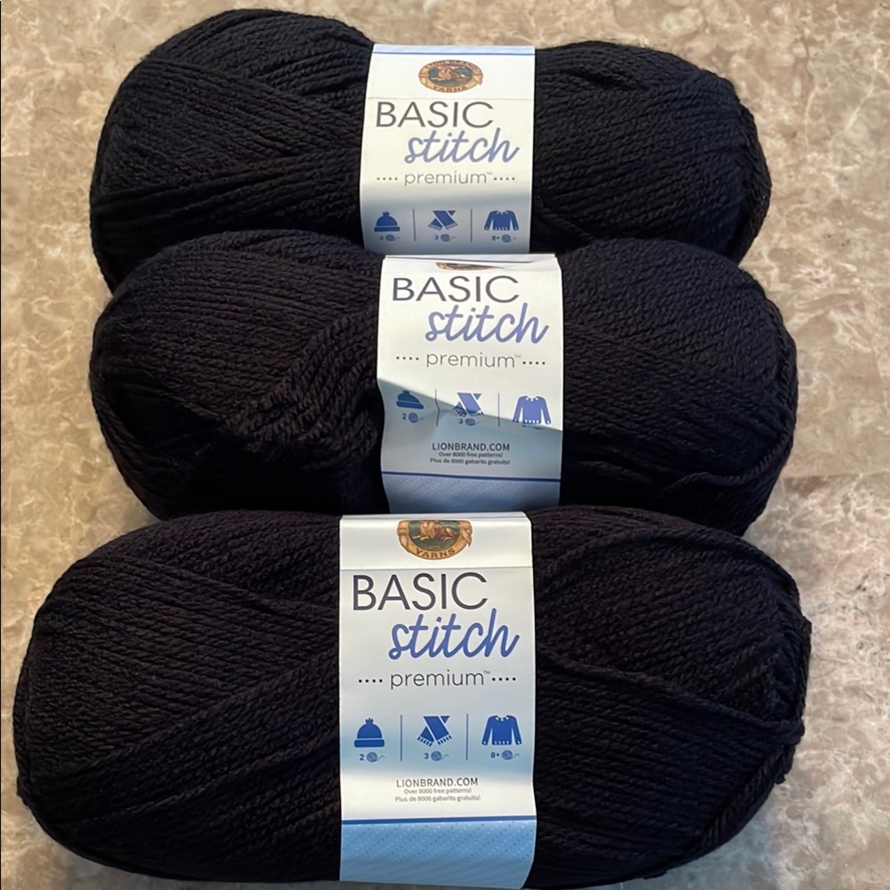 Lion Brand Basic Stitch Premium Yarn - Black